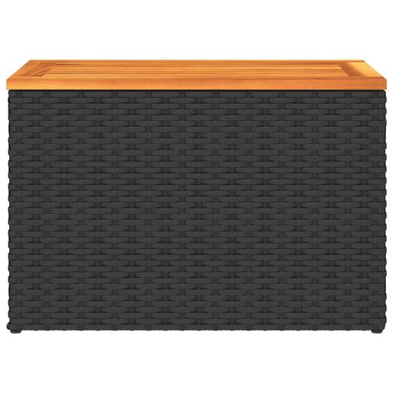 Tables d'appoint jardin 2pcs noir rotin bois massif 55 x 34 x 37 cm - PANGIVO - Image 7