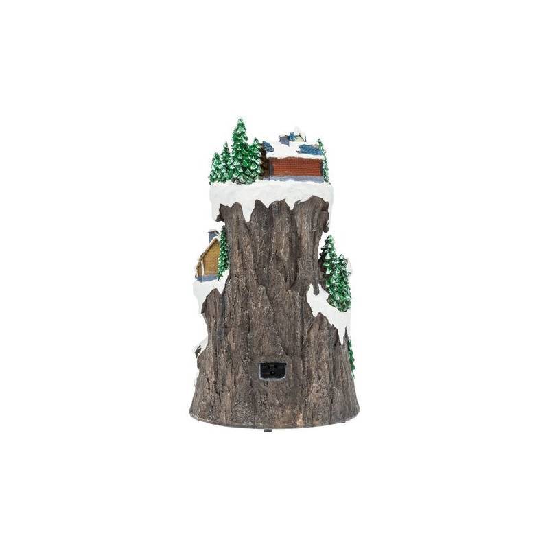 Lotti - Village de noël lumineux Enneigé avec Skieurs - Petit Train en Mouvement H38cm Musique et LED Lotti - Imagen 6