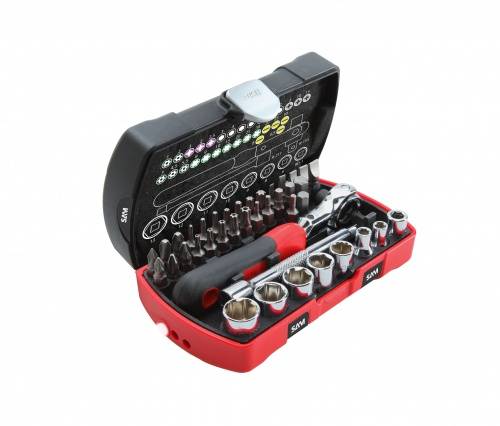 Coffret Pocket serrage-vissage 40 outils 1/4' SAM OUTILLAGE - 73-R40Z - Image 1
