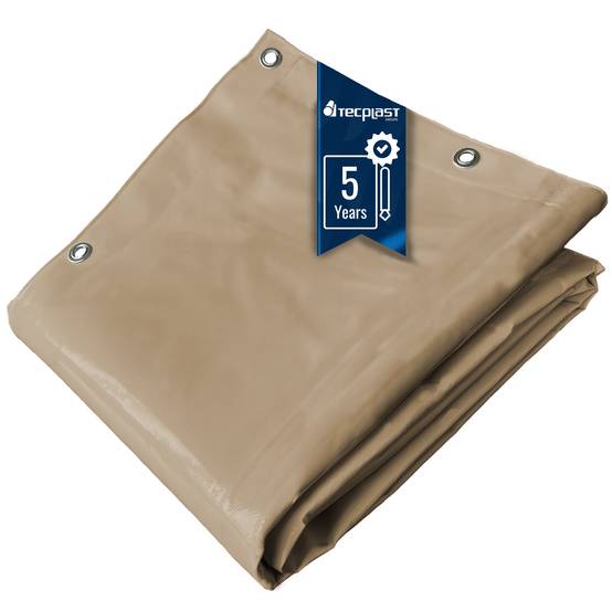 Bâche pour Carport 4x6 m LP506CP Beige foncé - Garantie 5 ans - Toile PVC étanche pour abri de voiture TECPLAST - Imagen 1