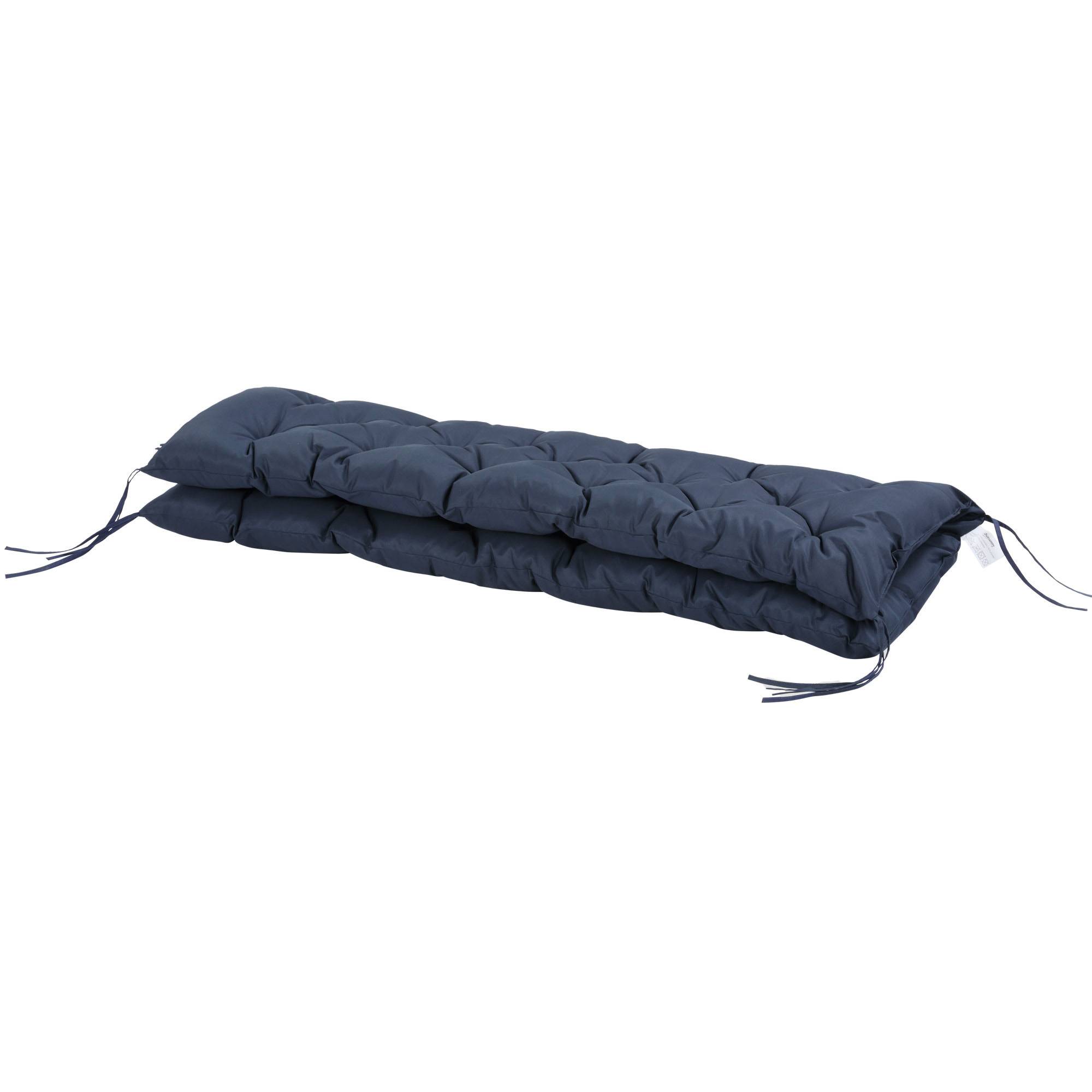 Outsunny - Coussin de banc matelas assise dossier balancelle canapé 3 places 150x98x8 cm bleu - Outsunny - Image 5