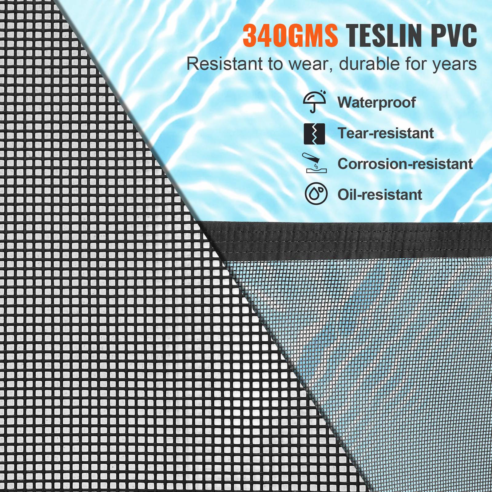 VEVOR Clôture piscine amovible 1.21x32.91m, alu/PVC 340g/m², pliable, protection enfants/animaux. - Image 4