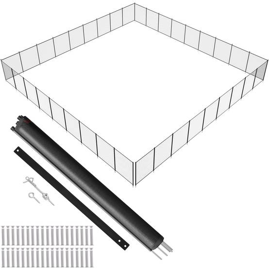 VEVOR Clôture piscine amovible 1.21x32.91m, alu/PVC 340g/m², pliable, protection enfants/animaux. - Image 1