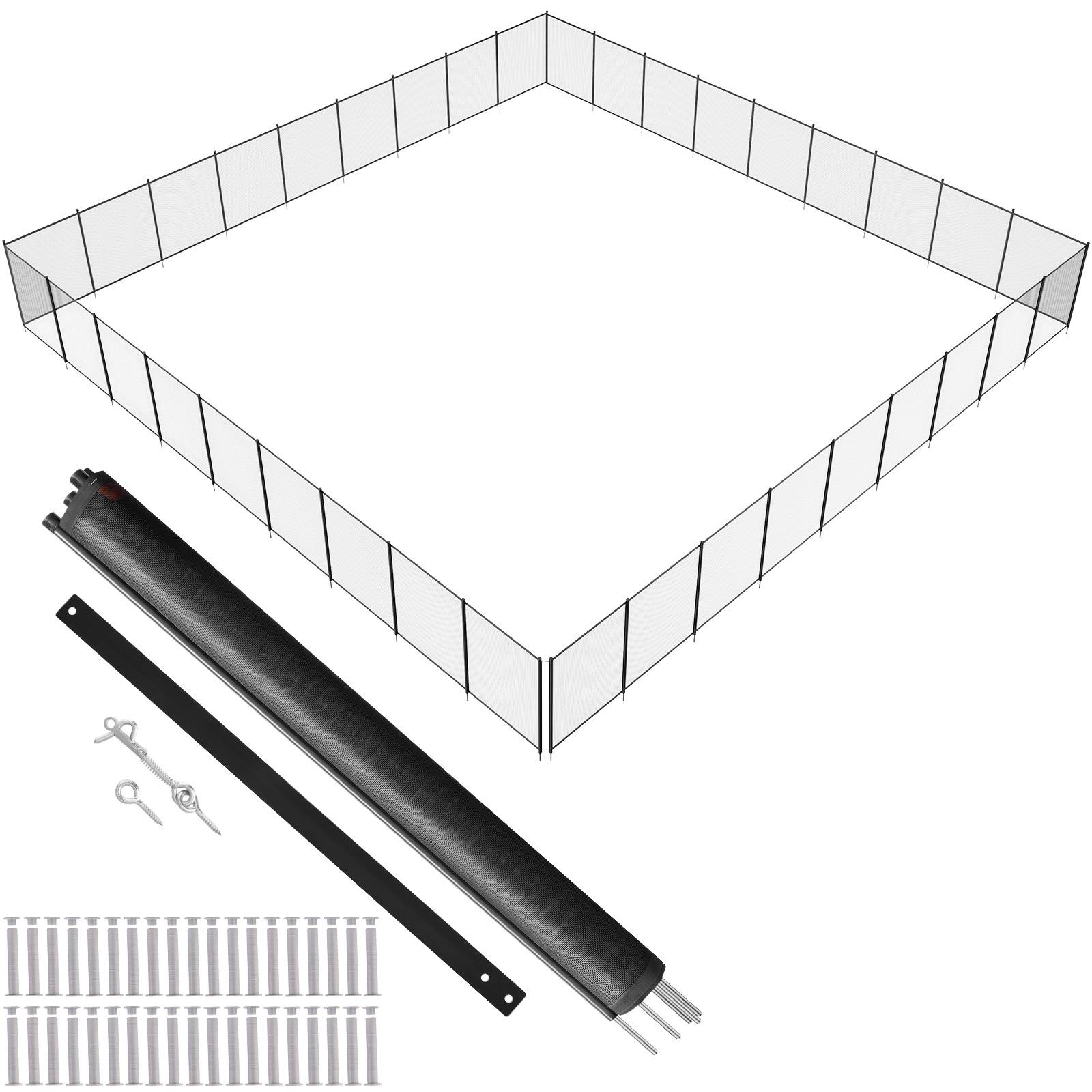 VEVOR Clôture piscine amovible 1.21x32.91m, alu/PVC 340g/m², pliable, protection enfants/animaux. - Image 1