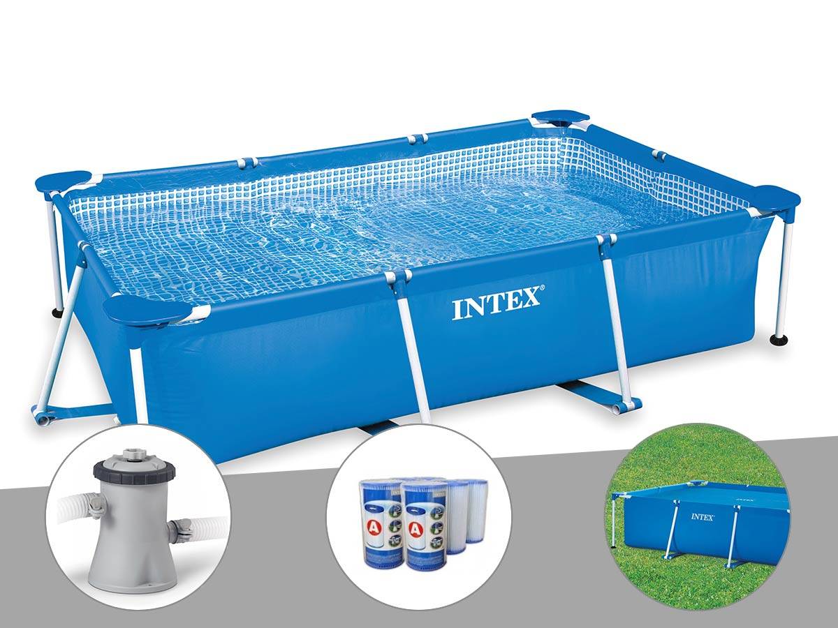 Kit piscine tubulaire rectangulaire Intex 3,00 x 2,00 x 0,75 m + Filtration à cartouche + 6 cartouches de filtration + Bâche à bulles - Imagen 2