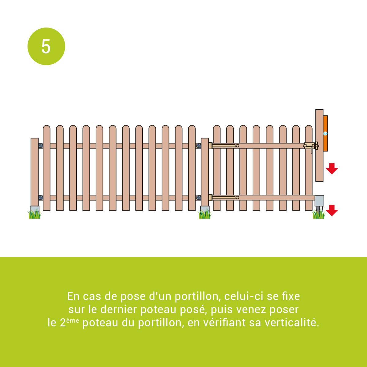 Kit barrière en bois Coquelicot H 80 cm à fixer - Cémonjardin - Imagen 5