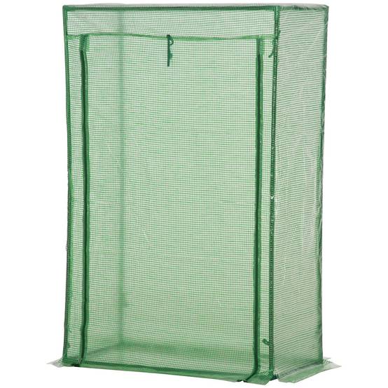 Serre de jardin, serre de balcon, bâche renforcée PE, châssis en acier, porte zippée enroulable, 100 x 50 x 150 cm vert - Image 2