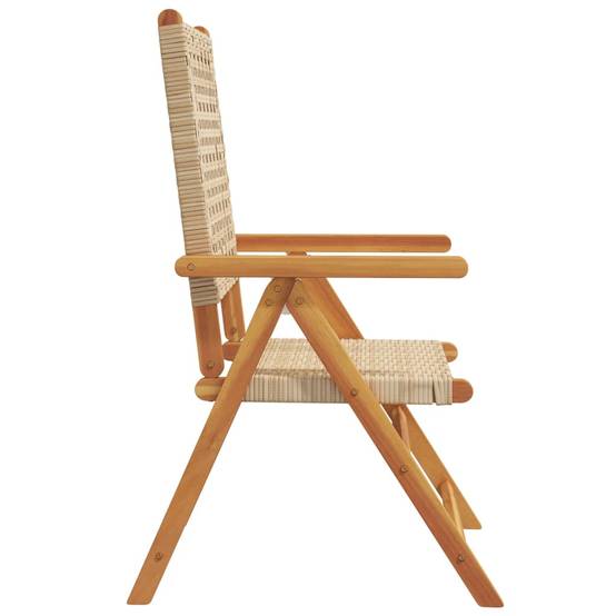 Chaises de jardin lot de 2 bois d'acacia et résine tressée beige 70 x 57 x 109 cm - PANGIVO - Image 6