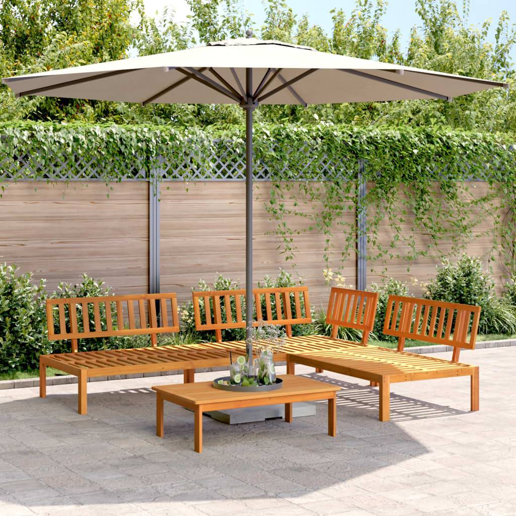 Salon palette de jardin - Salon d'extérieur - Mobilier de jardin 4 pcs bois d'acacia massif-JU843 - Image 2