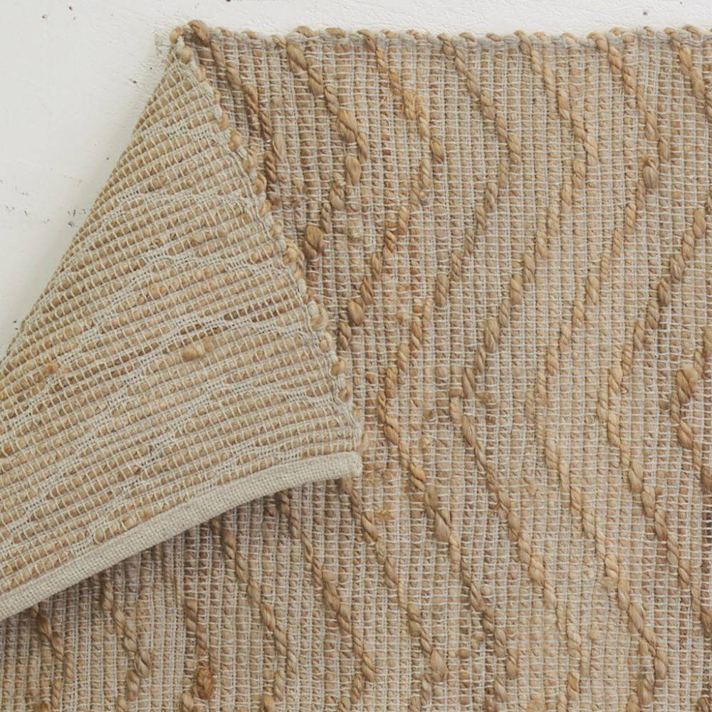 Aubry Gaspard - Tapis en jute et coton naturels Zig-zag Naturel - 120 x 180 cm - Imagen 2