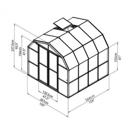 Canopia - Serre de jardin en polycarbonate Rion Grand Gardener 7,04 m², Ancrage au sol Non - Image 3