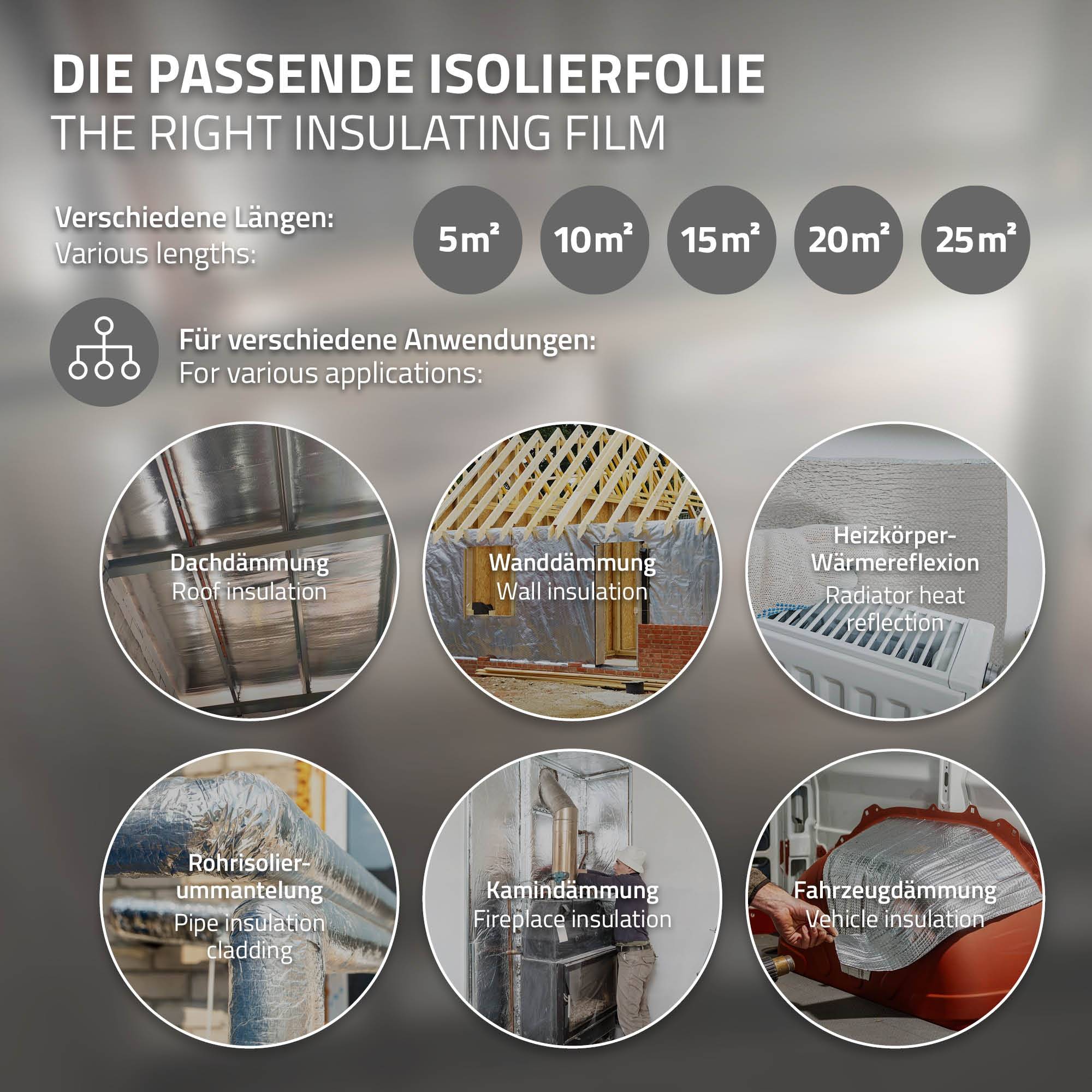 Ecd-Germany - Isolant thermique en aluminium à bulles, 1 x 20 m, film double face 6 mm, protection anti-froid et chaleur, découpable, pour fenêtres murs tuyaux sols - Image 6