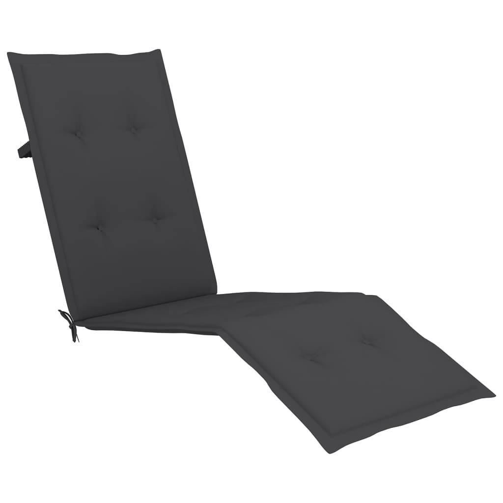 Helloshop26 - Transat chaise longue bain de soleil lit de jardin terrasse meuble d'extérieur avec repose-pied et coussin acacia solide - Imagen 6