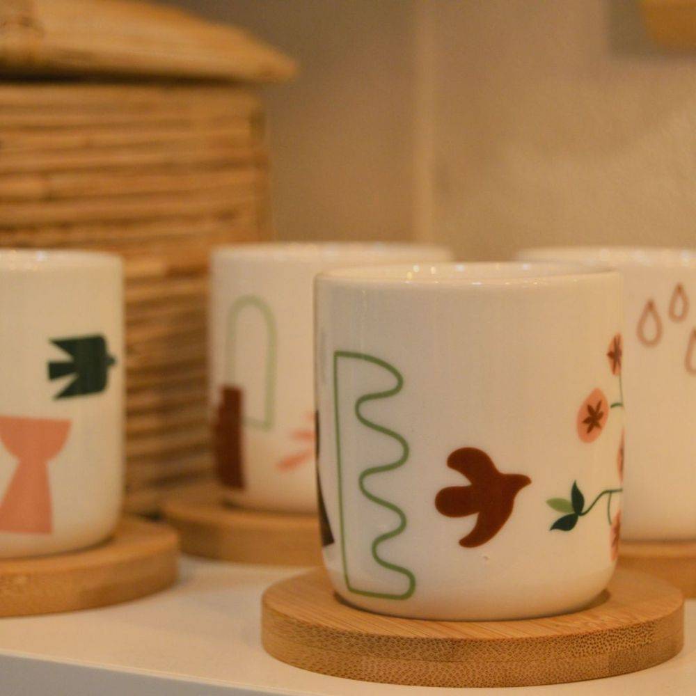 Opjet - Coffret 4 gobelets et sous tasses Nature Opjet - Imagen 2