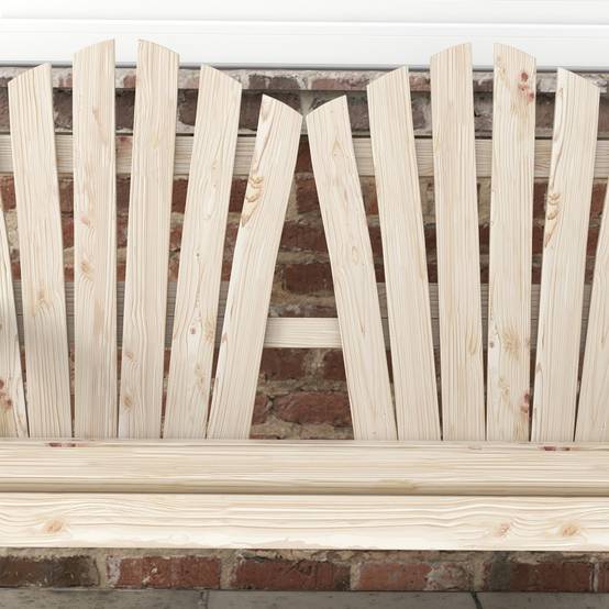ComfortXL - Banquette de jardin bois de sapin 108 x 66 x 95 cm finition brûlée 2 places dossier courbé accoudoirs roue - Image 9