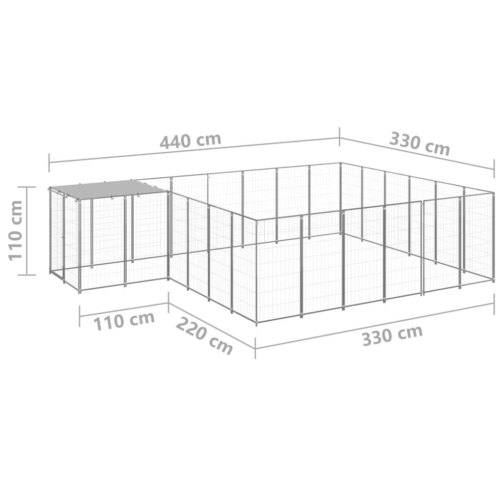 Vidaxl - Chenil Argenté 12,1 m² Acier vidaXL 3082220 - Imagen 3