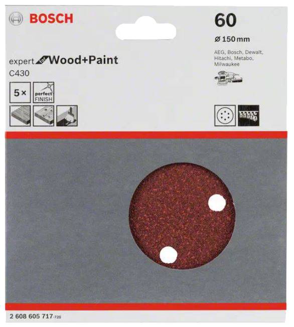 Bosch - Disque abrasif D 150mm C430 Expert for Wood and Paint - BOSCH - 2608605717 - Imagen 2