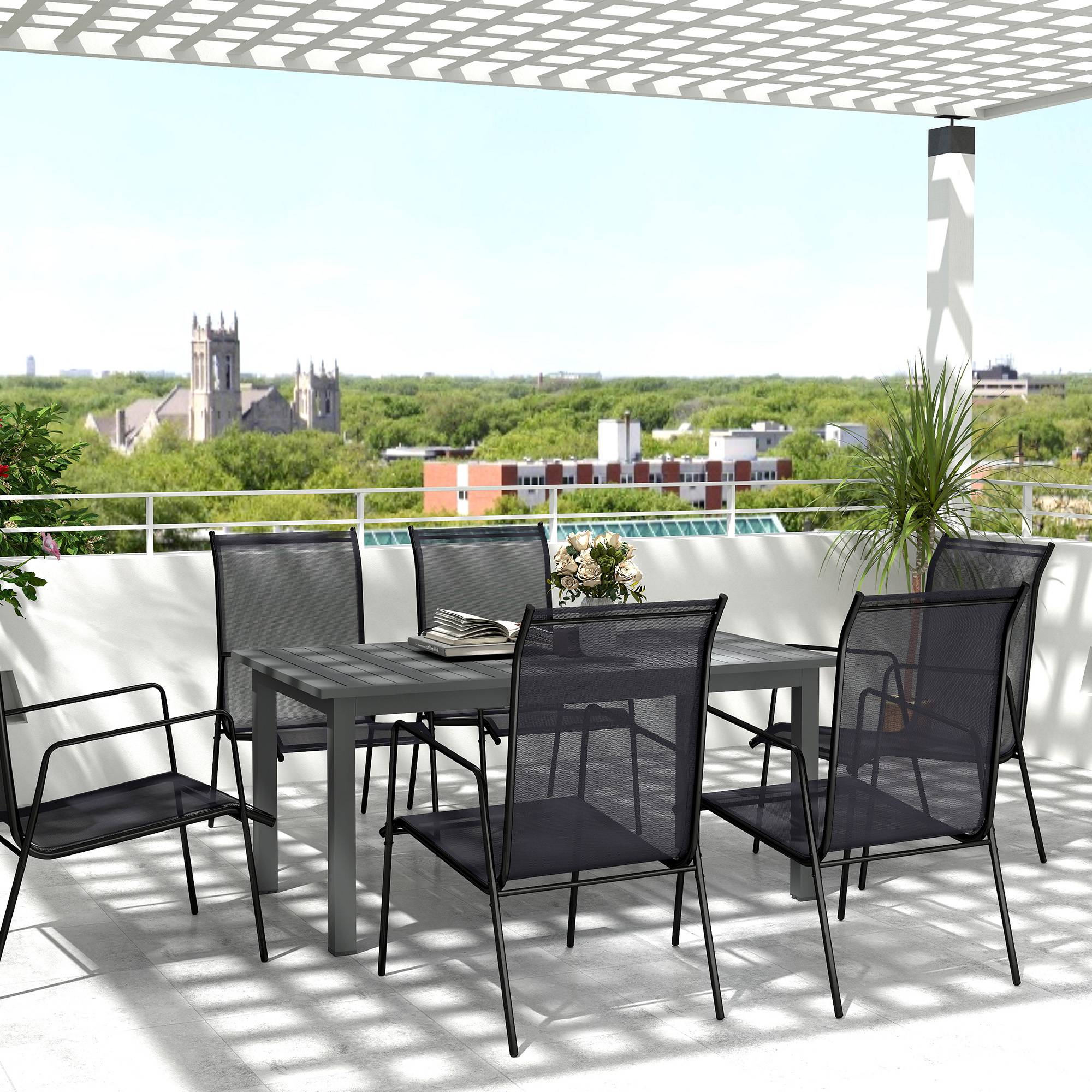 Table de jardin extensible en aluminium, 160/220 x 90 cm, résistante aux intempéries, table de balcon, antidérapante, table de buffet, grise - Image 3