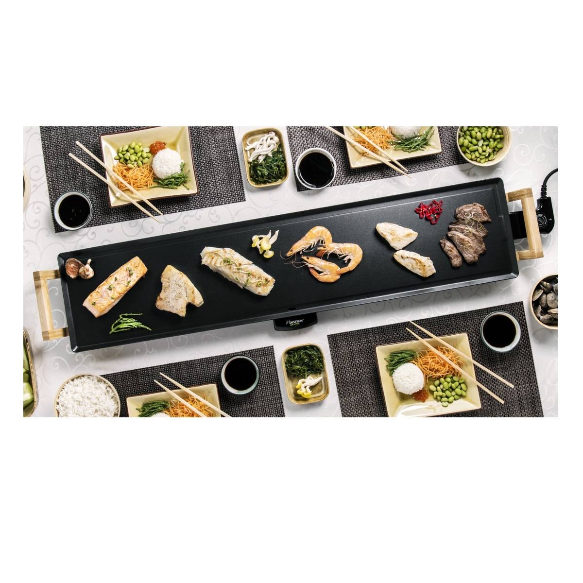 Plancha électrique 2000w 100x22cm ABP605BB Bestron - Imagen 6
