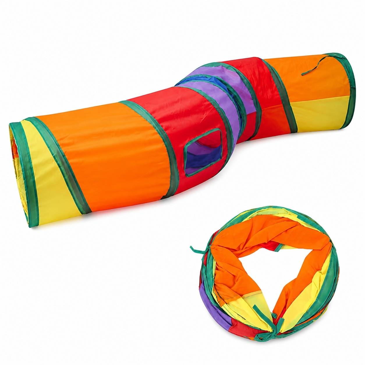 Tunnel de Jeu Interactif Pliable pour Animaux de Compagnie avec Balle Suspendue - Image 1