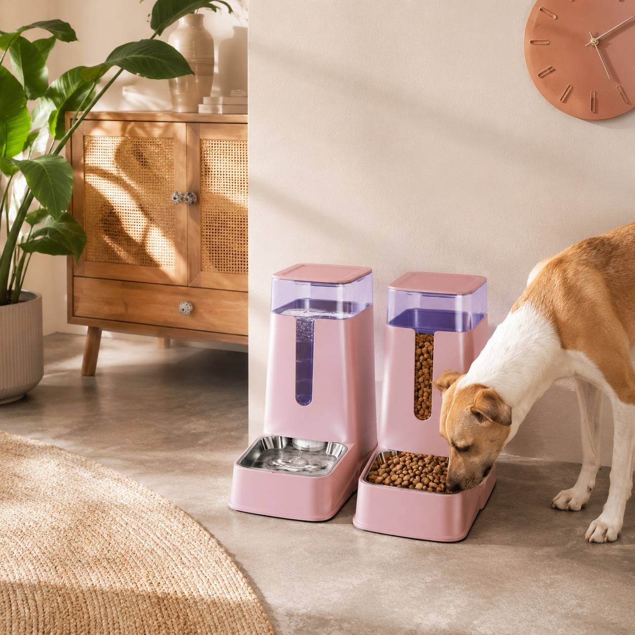 Lot de 2 Distributeurs Automatique Eau Nourriture Animaux 3,8L Acier Inoxydable Sans Électricité - Image 7