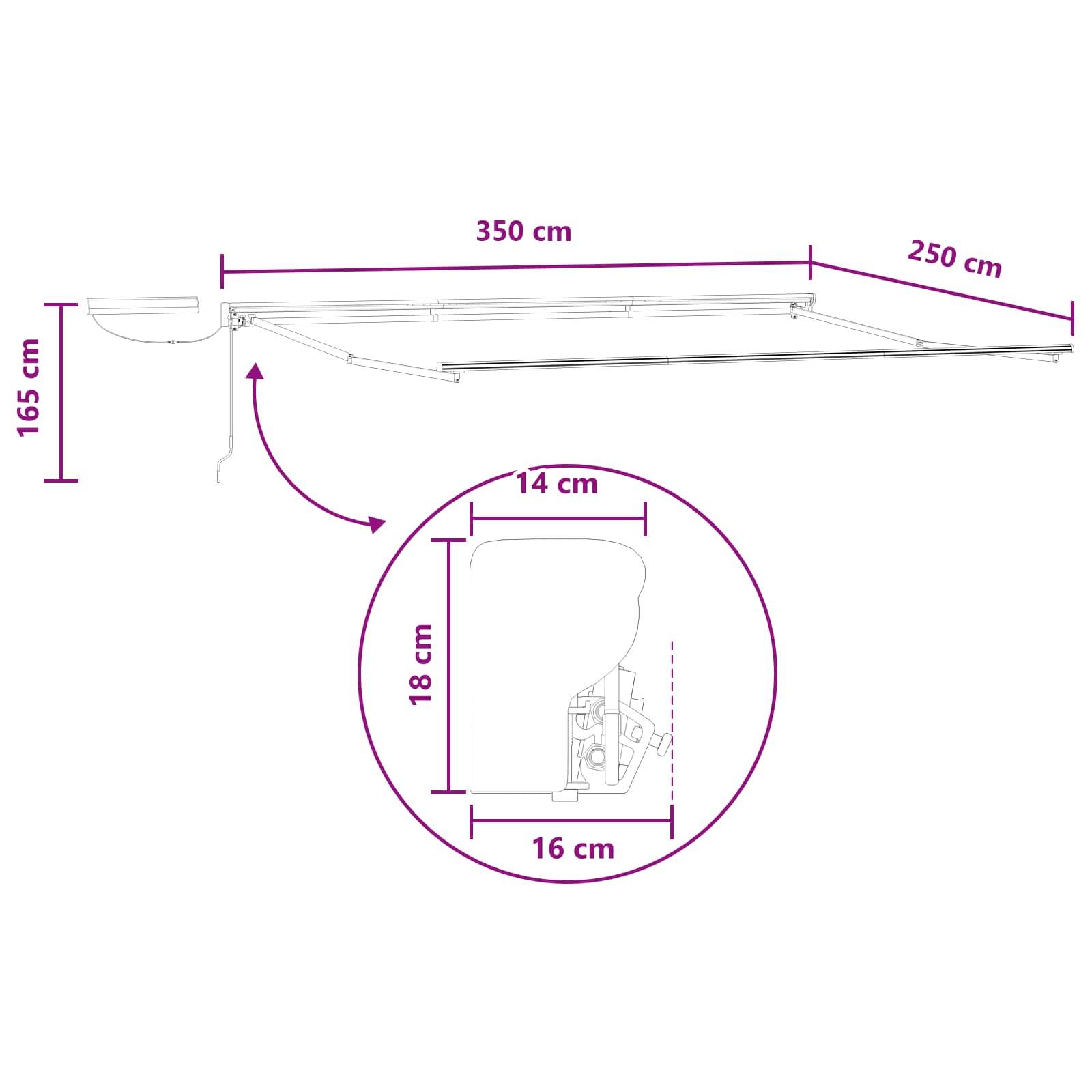 ComfortXL - Store banne électrique aluminium pour terrasse protection solaire gris clair 3,5x2,5m - ComfortXL Outdoor Living - Image 9