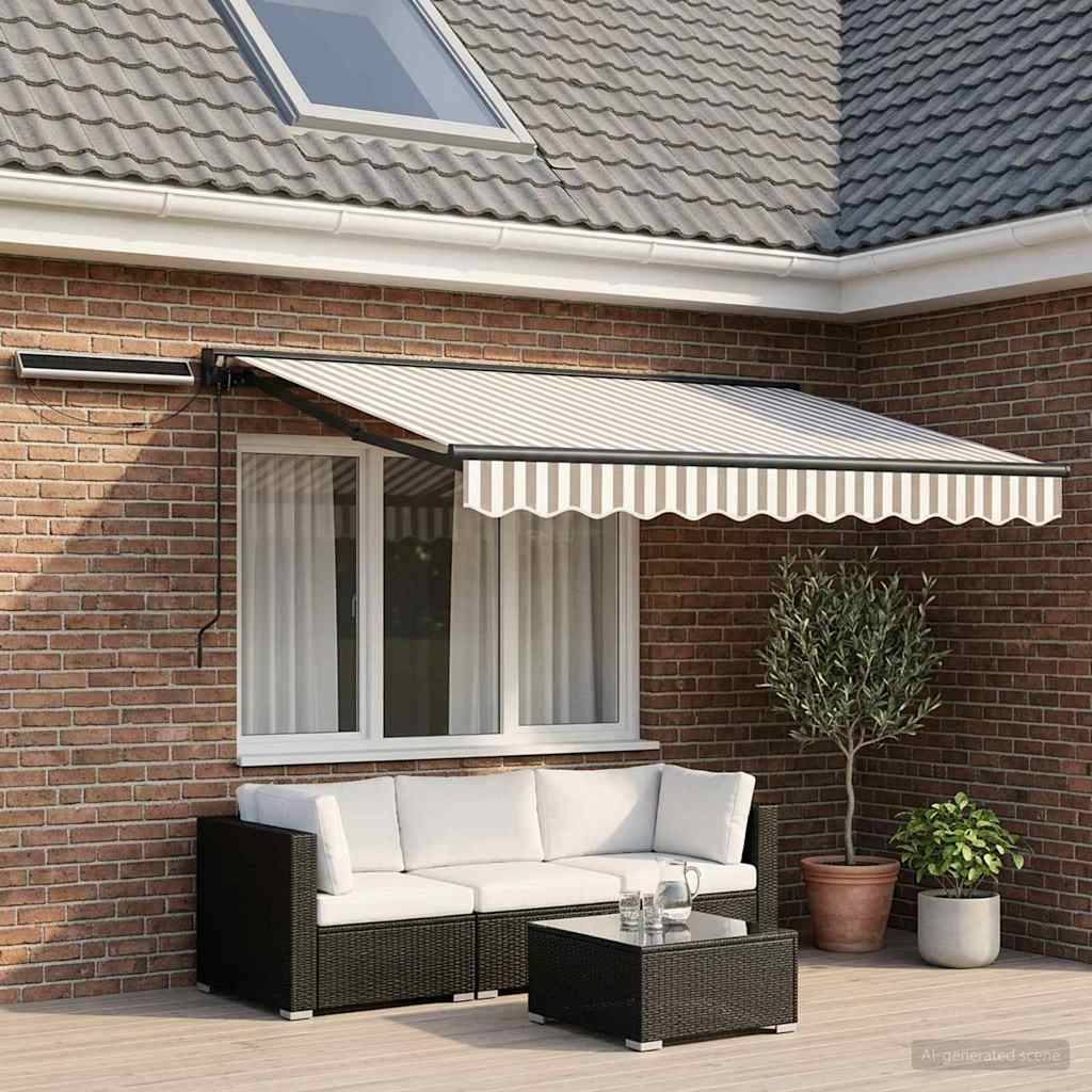 ComfortXL - Store banne électrique aluminium pour terrasse protection solaire gris clair 3,5x2,5m - ComfortXL Outdoor Living - Image 1