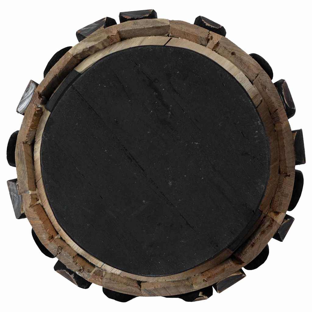 Sapin de Noël en bois de teck massif décoratif pour intérieur Marron 90 cm – ComfortXL Outdoor Living - Image 9