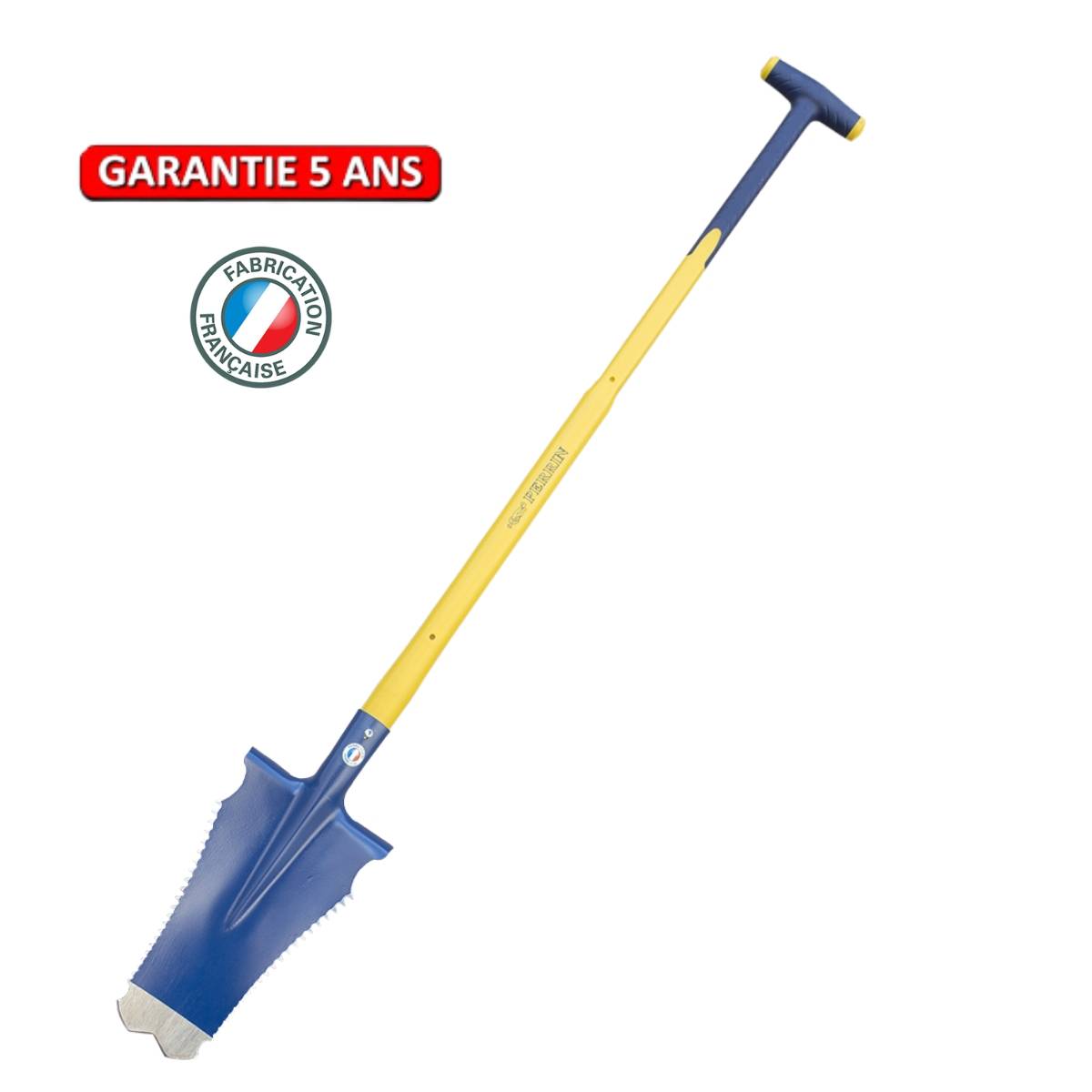 Outils Perrin - Bêche Caïman 33 cm – manche béquille composite – coupe racines