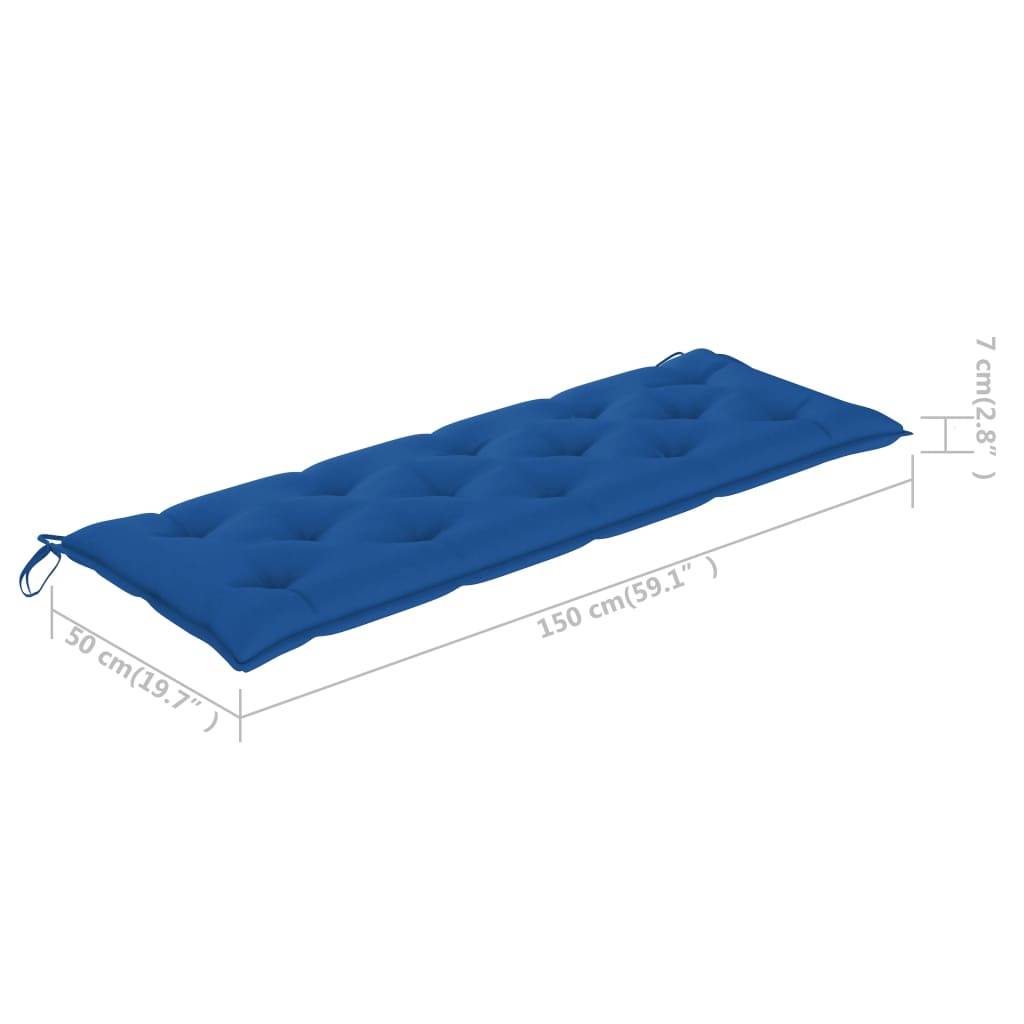 Helloshop26 - Banc de jardin meuble de patio d'extérieur terrasse avec coussin 157 cm bois d'acacia massif - Imagen 9