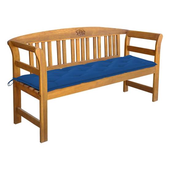 Helloshop26 - Banc de jardin meuble de patio d'extérieur terrasse avec coussin 157 cm bois d'acacia massif - Imagen 1