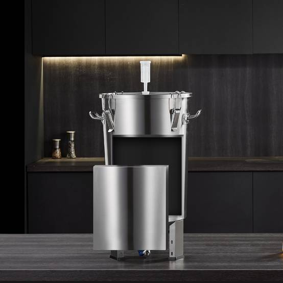 VEVOR Cuve brassage bière inox 304, 30L, avec base, couvercle, robinet, thermomètre, pour brasseur maison. - Image 8