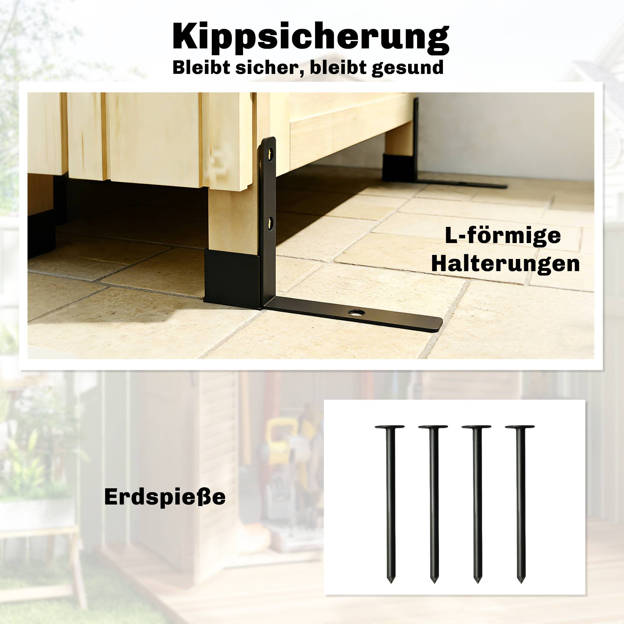 Armoire bois très haute, étagère réglable, porte magnétique, toit galvanisé, ventilation - Image 9