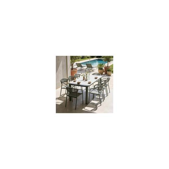 Oviala - Table de jardin structure en aluminium 8 personnes L213x90cm vert Nocera - Oviala - Image 3