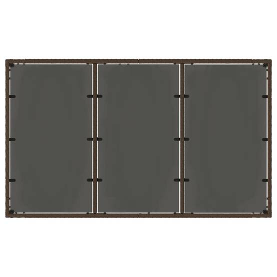 PANGIVO - Table de jardin résine tressée verre trempé marron 150 x 90 x 75 cm - PANGIVO - Image 6