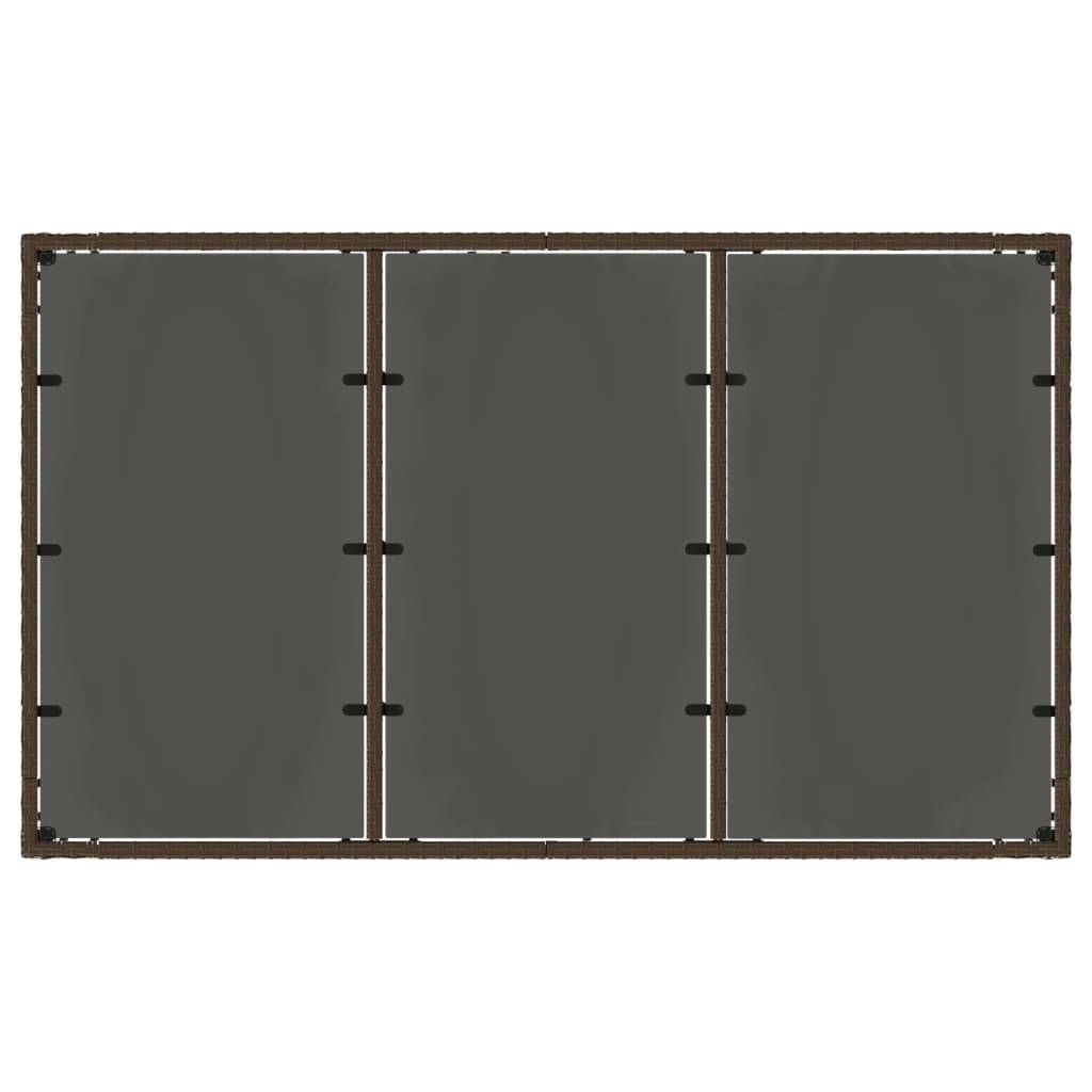 PANGIVO - Table de jardin résine tressée verre trempé marron 150 x 90 x 75 cm - PANGIVO - Image 6