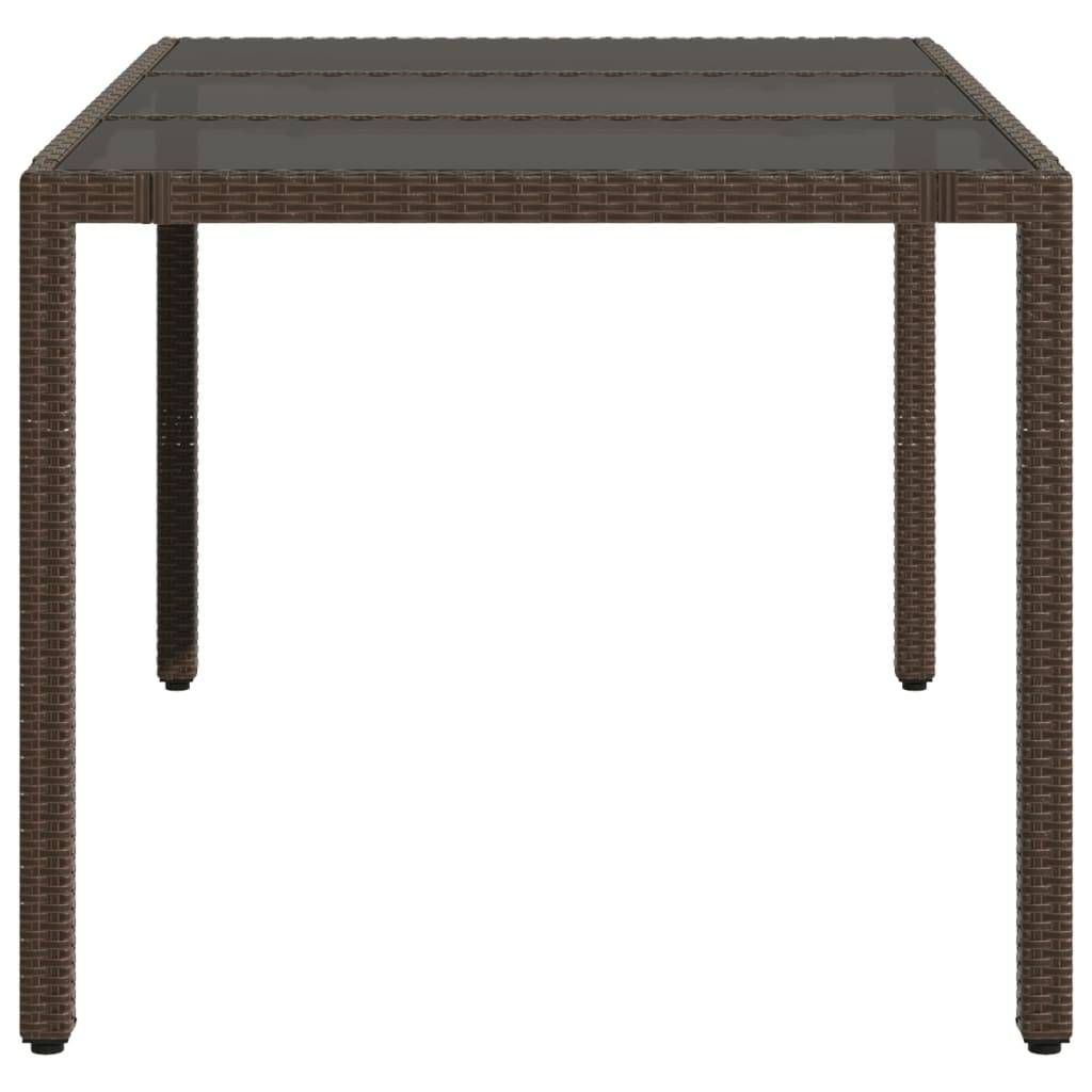 PANGIVO - Table de jardin résine tressée verre trempé marron 150 x 90 x 75 cm - PANGIVO - Image 5