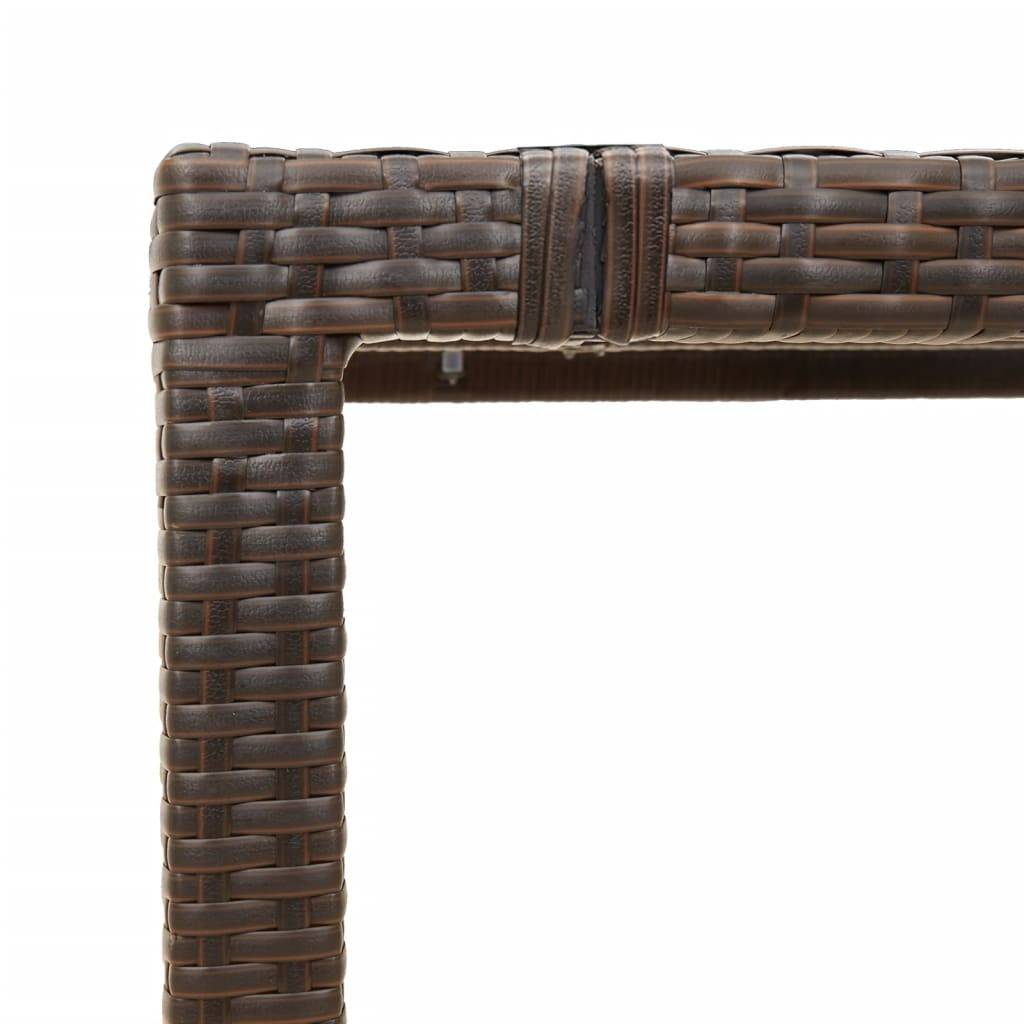 PANGIVO - Table de jardin résine tressée verre trempé marron 150 x 90 x 75 cm - PANGIVO - Image 8