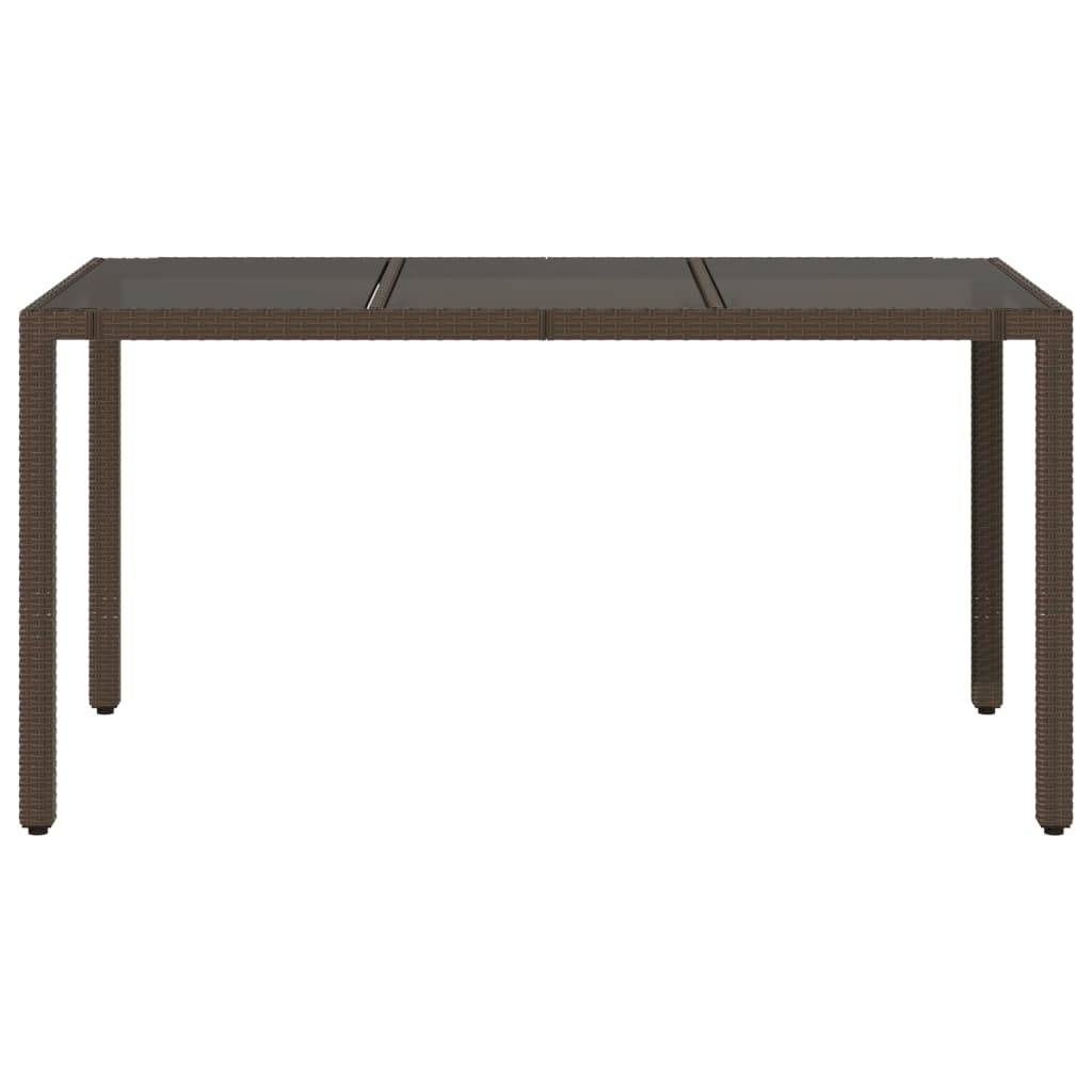 PANGIVO - Table de jardin résine tressée verre trempé marron 150 x 90 x 75 cm - PANGIVO - Image 4