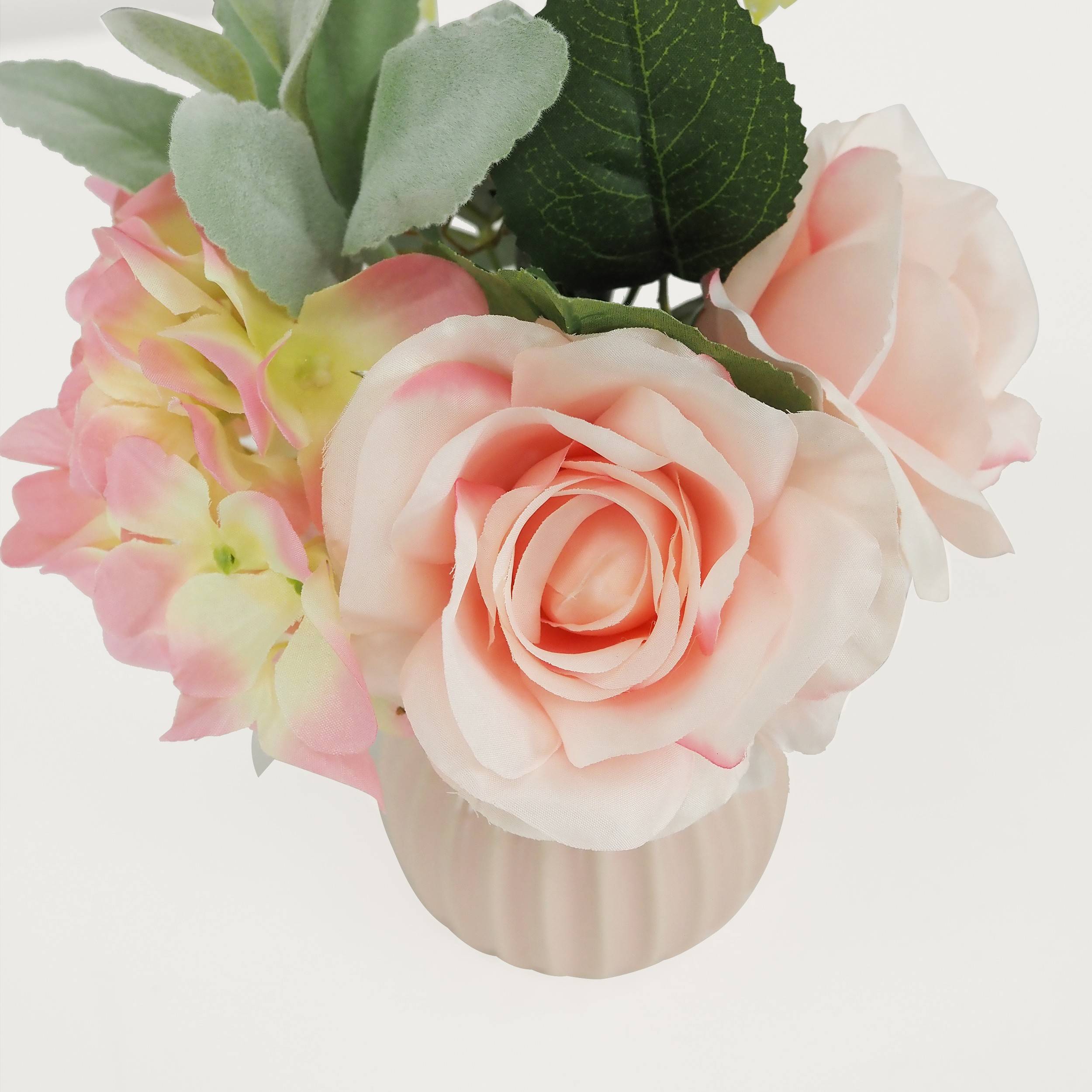 Ligne Deco - Bouquet artificiel de fleurs roses en pot 25cm lot de 2 Ligne Déco - Image 3