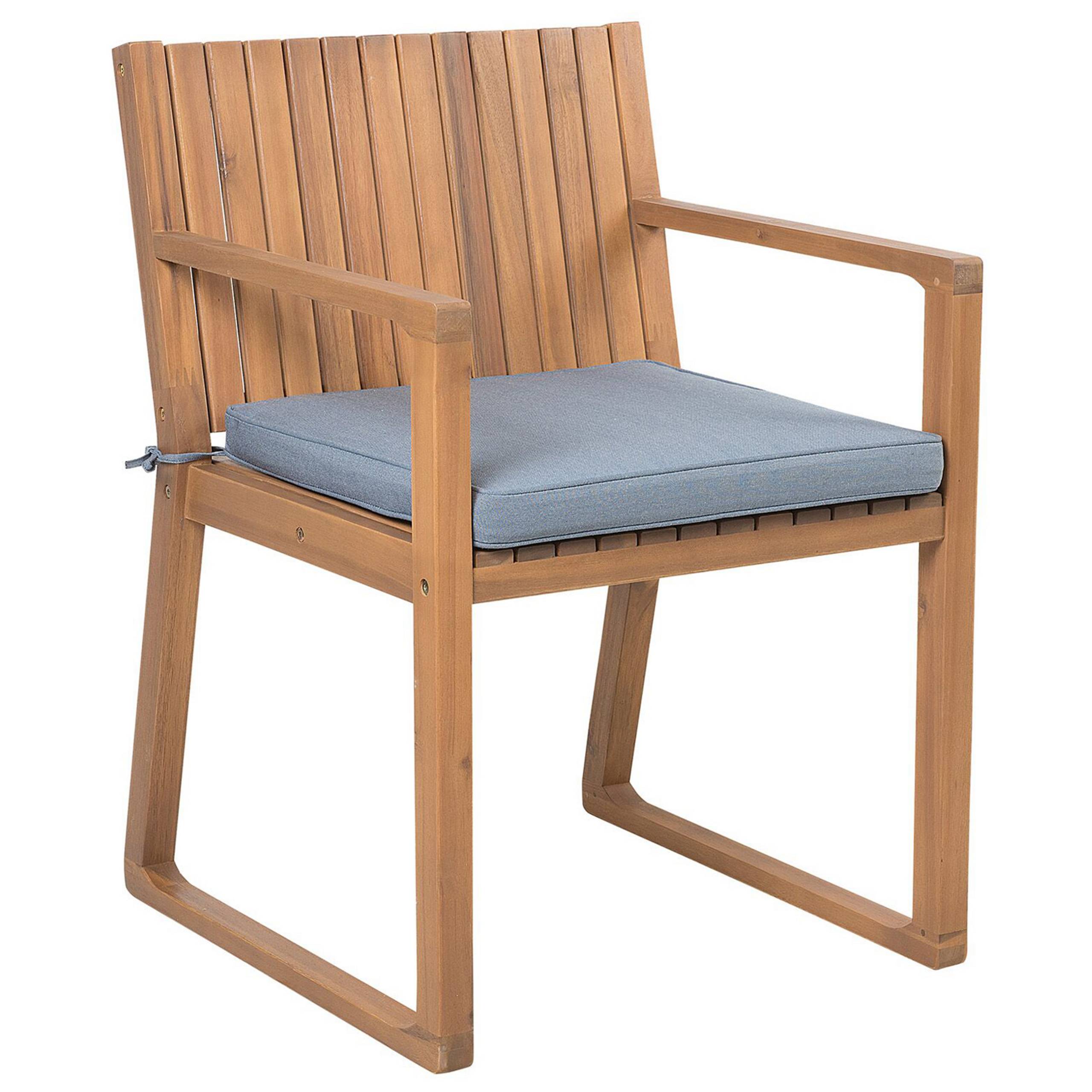 Beliani - Ensemble de Jardin composé d'une Table 180 x 90 cm et de 8 Chaises en Bois d'Accacia avec Coussins d'Assise Bleus Beliani - Imagen 4