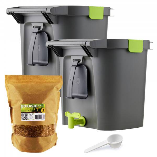 Ferme Du Moutta - Lot de 2 Bokashi Confort 14 Litres| Kit Complet - Imagen 1