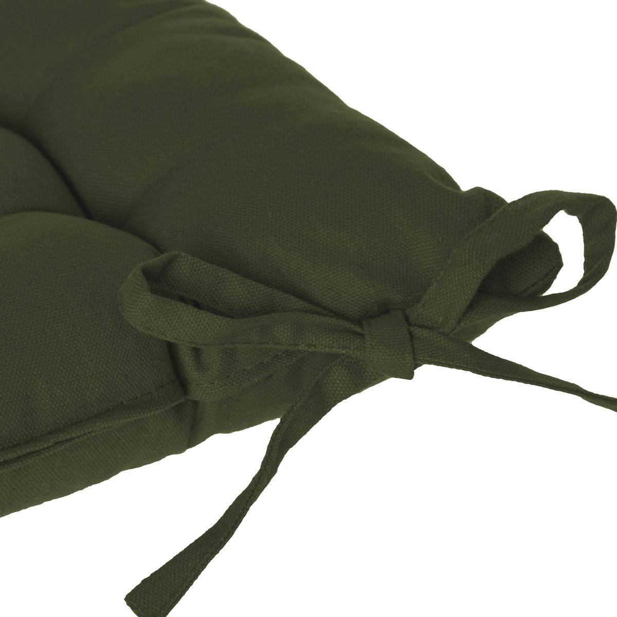 Atmosphera - Lot de 4 Galettes de chaise en Coton Vert kaki 38 x 38 cm - Imagen 2