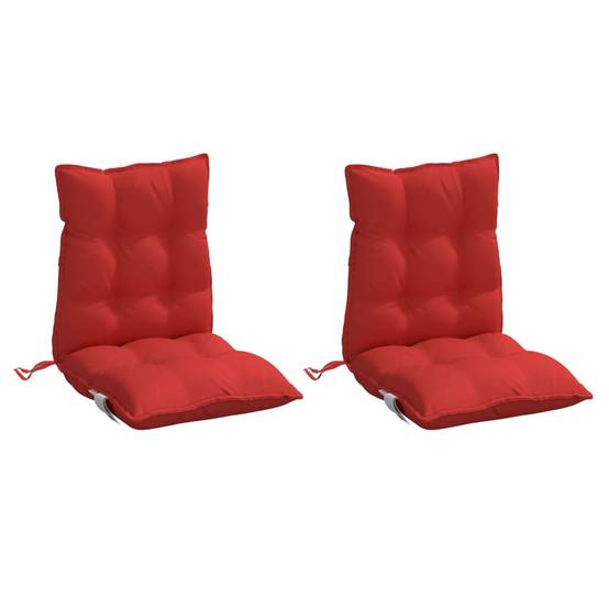 Lot de 2 Coussins d'extérieur - Coussins de chaise à dossier bas - Coussins de Siège pour intérieur et extérieur rouge tissu oxford - Image 3