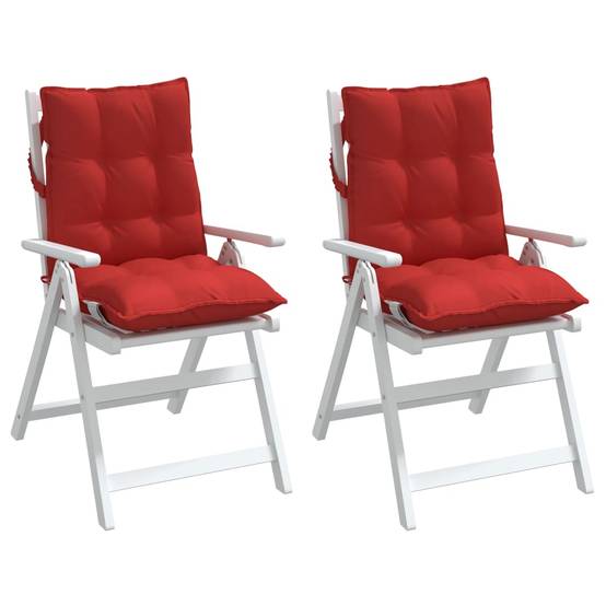 Lot de 2 Coussins d'extérieur - Coussins de chaise à dossier bas - Coussins de Siège pour intérieur et extérieur rouge tissu oxford - Image 4