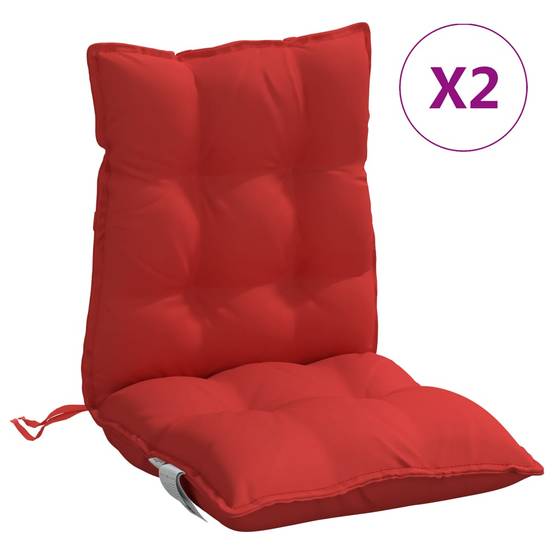 Lot de 2 Coussins d'extérieur - Coussins de chaise à dossier bas - Coussins de Siège pour intérieur et extérieur rouge tissu oxford - Image 1