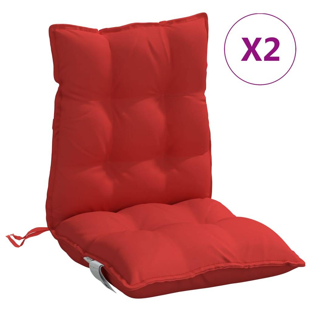 Lot de 2 Coussins d'extérieur - Coussins de chaise à dossier bas - Coussins de Siège pour intérieur et extérieur rouge tissu oxford - Image 1