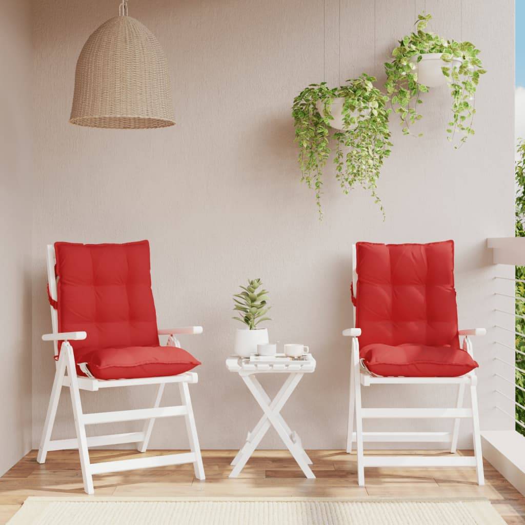 Lot de 2 Coussins d'extérieur - Coussins de chaise à dossier bas - Coussins de Siège pour intérieur et extérieur rouge tissu oxford - Image 2