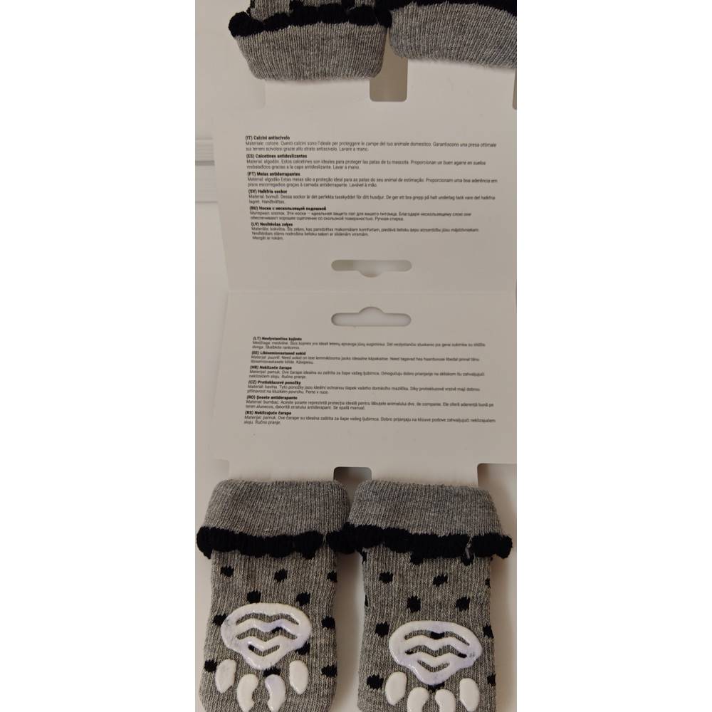 Chaussettes Asia taille S 4 pièces Grise pour chien - Image 4