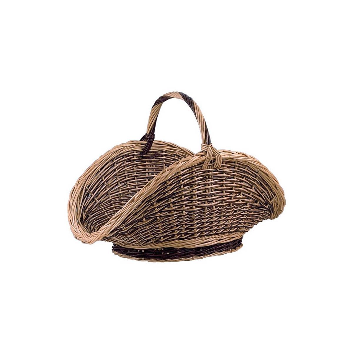 Aubry Gaspard - Panier à bûches en osier buff et brut